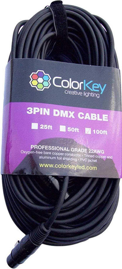 ColorKey CKC-100DMX 3-Pin DMX Light Cable 100Ft - ProSound and Stage Lighting