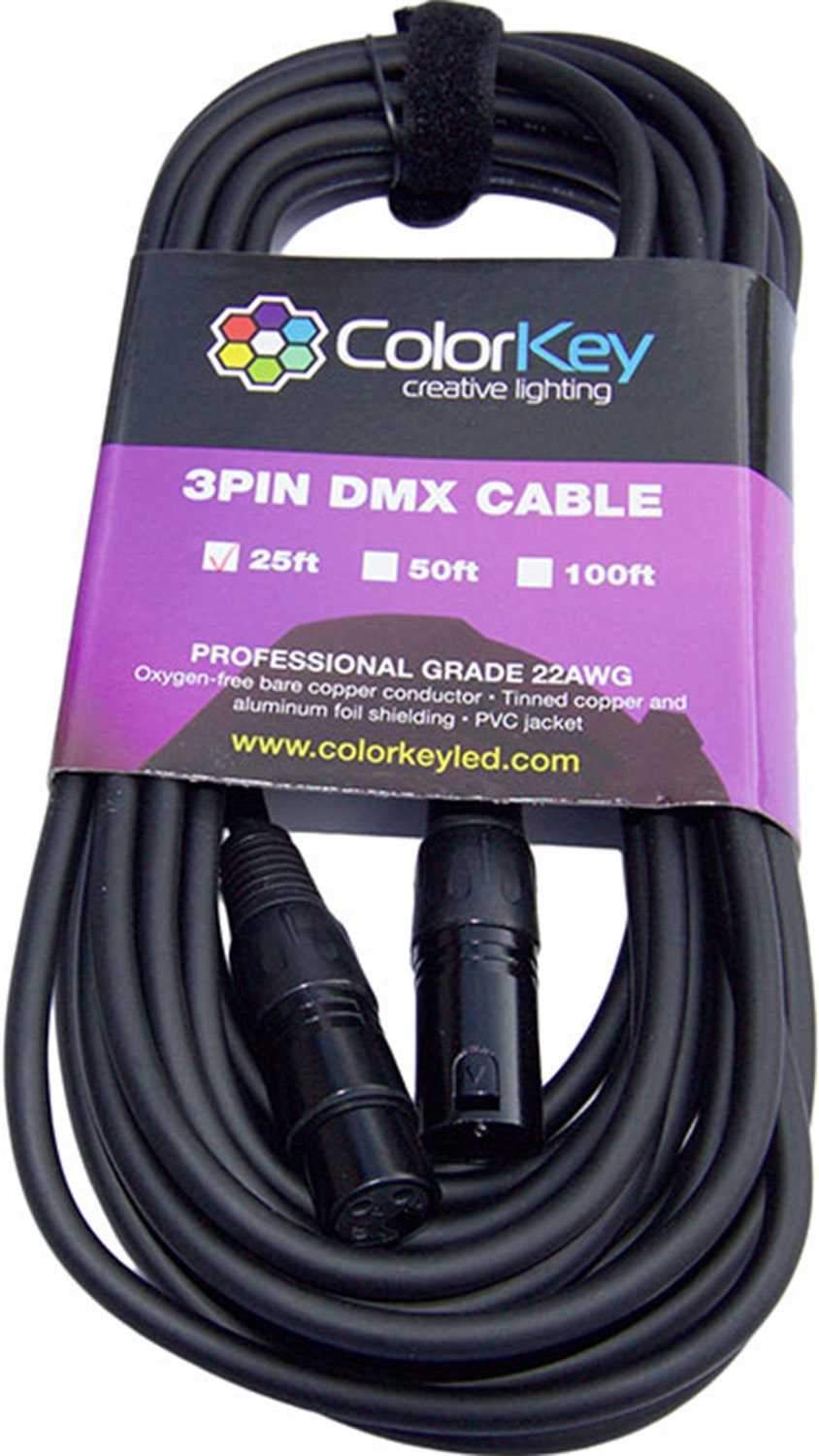 ColorKey CKC-25DMX 25 Ft 3-Pin DMX Lighting Cable - ProSound and Stage Lighting