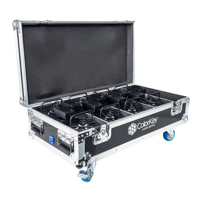 ColorKey CKU-9028 8-Piece Charging Road Case with Casters for MobilePar Mini Hex 4 - PSSL ProSound and Stage Lighting