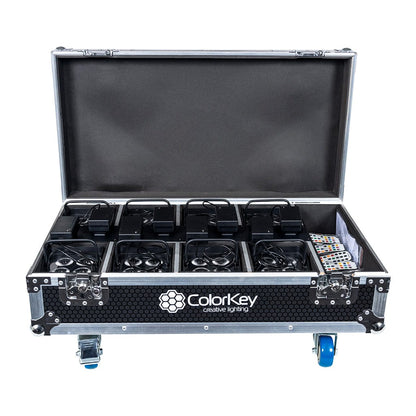 ColorKey CKW-6028-KIT MobilePar Mini Hex 4 8-Pack Bundle with Charging Case - PSSL ProSound and Stage Lighting