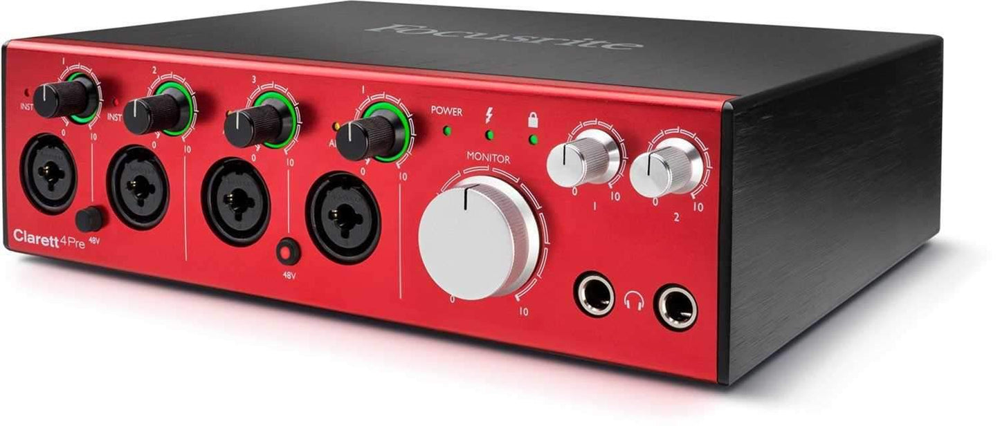 Focusrite Clarett 4Pre USB 18-in, 8-out Audio Interface - ProSound and Stage Lighting