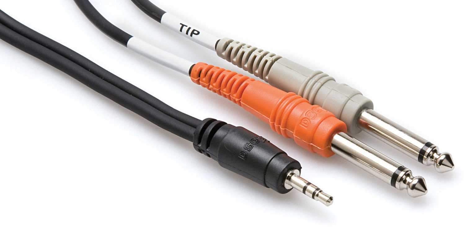Hosa CMP-159 10 Ft 1/8-Inch (M) to Left & Right 1/4-Inch TS (M) Audio Cable - ProSound and Stage Lighting