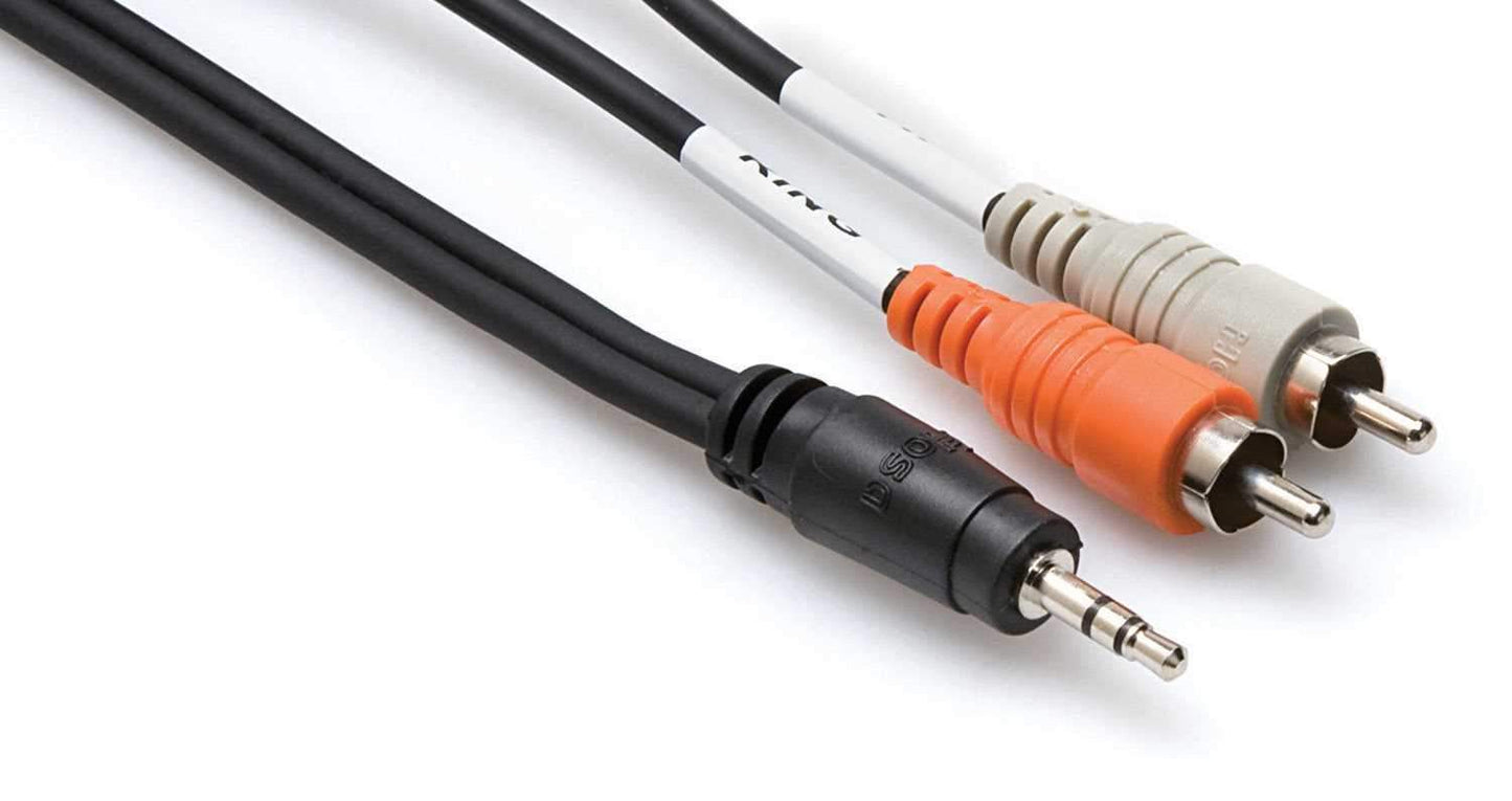 Hosa CMR-203 3 Ft 1/8-Inch Stereo (M) to Left & Right RCA (M) Cable - ProSound and Stage Lighting