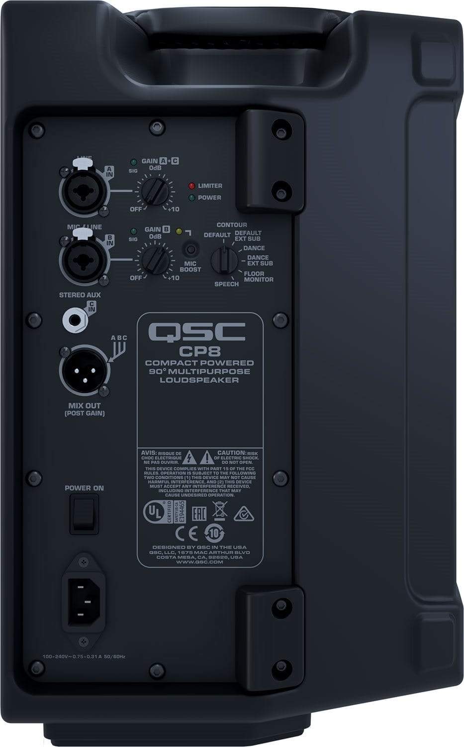 QSC CP8 8-Inch 2-Way 1000W Powered Speaker - ProSound and Stage Lighting