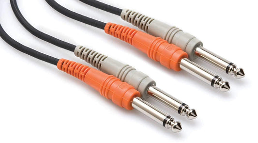 Hosa CPP-202 6.6 Ft Dual 1/4-Inch (M) to 1/4-Inch (M) Unbalanced Cable - ProSound and Stage Lighting