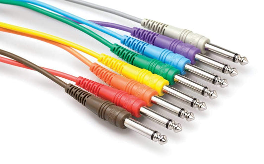 1.5 Ft Mono PatchBay Cable Set of 8 1/4 to 1/4 (M - ProSound and Stage Lighting