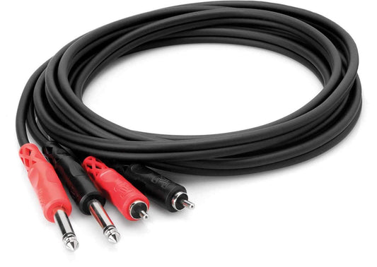 Hosa CPR-201 3.3 Foot Dual RCA (M) to 1/4" Mono (M) Cable - PSSL ProSound and Stage Lighting