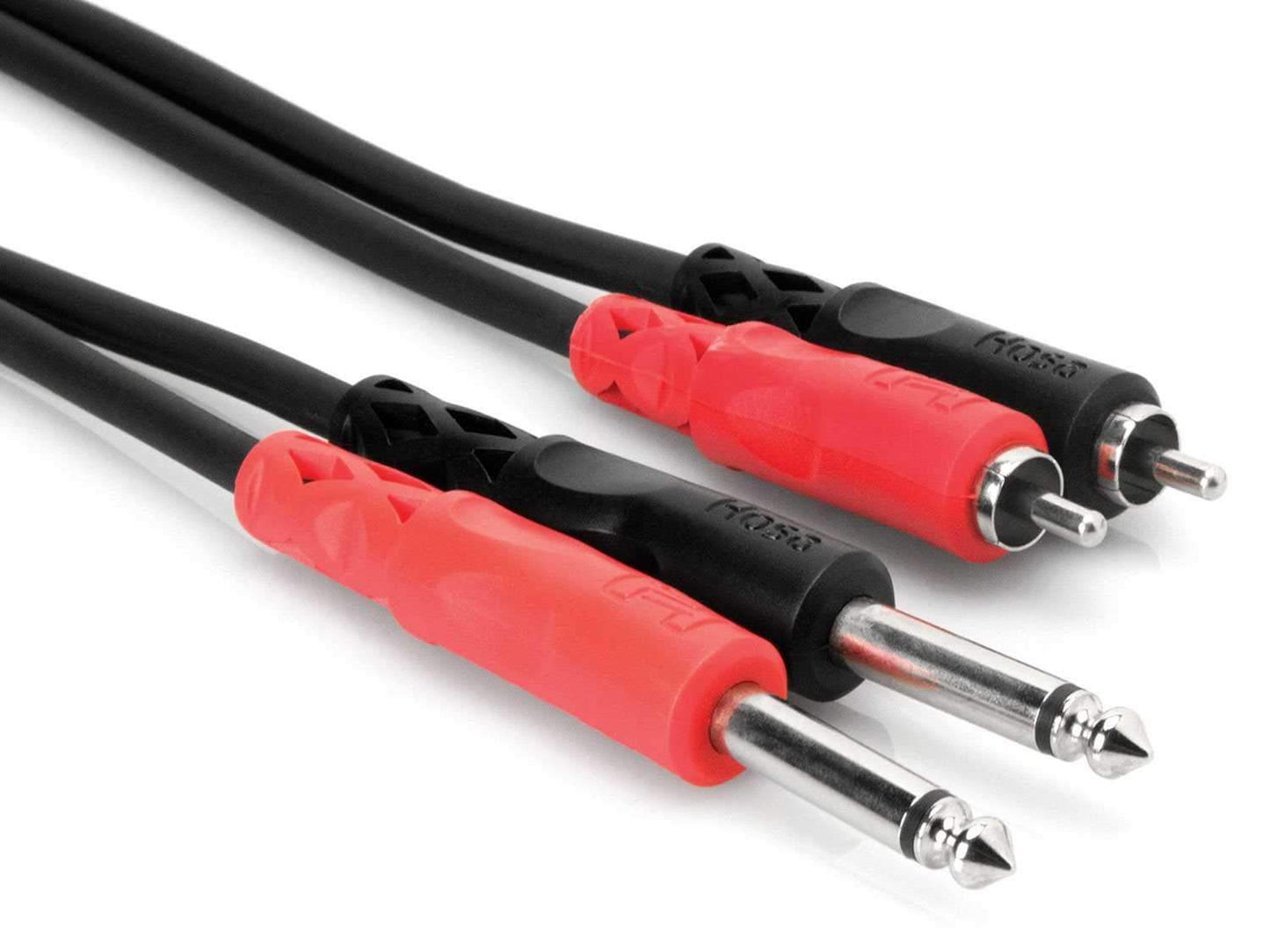 Hosa 6.6 Ft Dual RCA (M) to 1/4-Inch Mono (M) Cable - ProSound and Stage Lighting