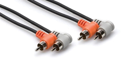 Hosa CRA-201RR Stereo Dual Angle RCA 1m Cable - ProSound and Stage Lighting