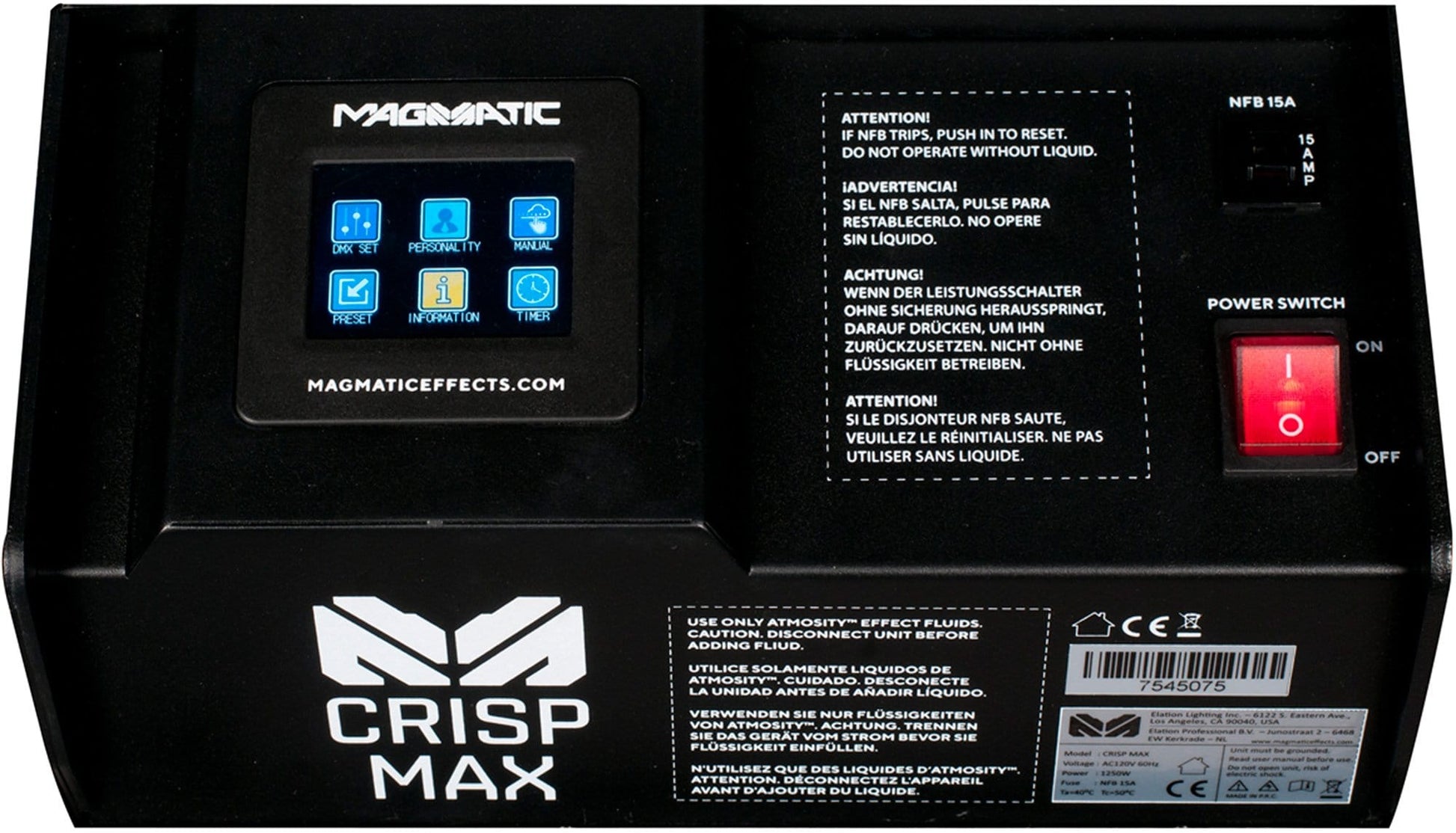 Magmatic Crisp Max 1550-Watt High Power Snow Machine - ProSound and Stage Lighting