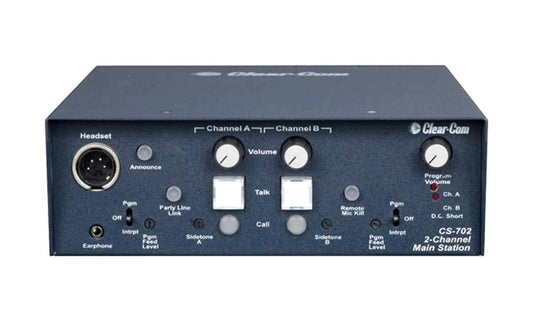 Clear-Com CS-702 2-Channel Portable Headset Main Station - ProSound and Stage Lighting