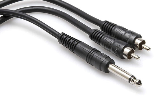 Hosa CYR-301 Y-Cable 1/4" (M) to Dual RCA (M) Mono 3.3 Ft - PSSL ProSound and Stage Lighting