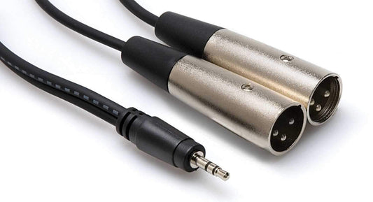 Hosa CYX-402 Y-Cable 1/8" (M) to Dual XLR (M) Stereo 6.6 Ft - PSSL ProSound and Stage Lighting