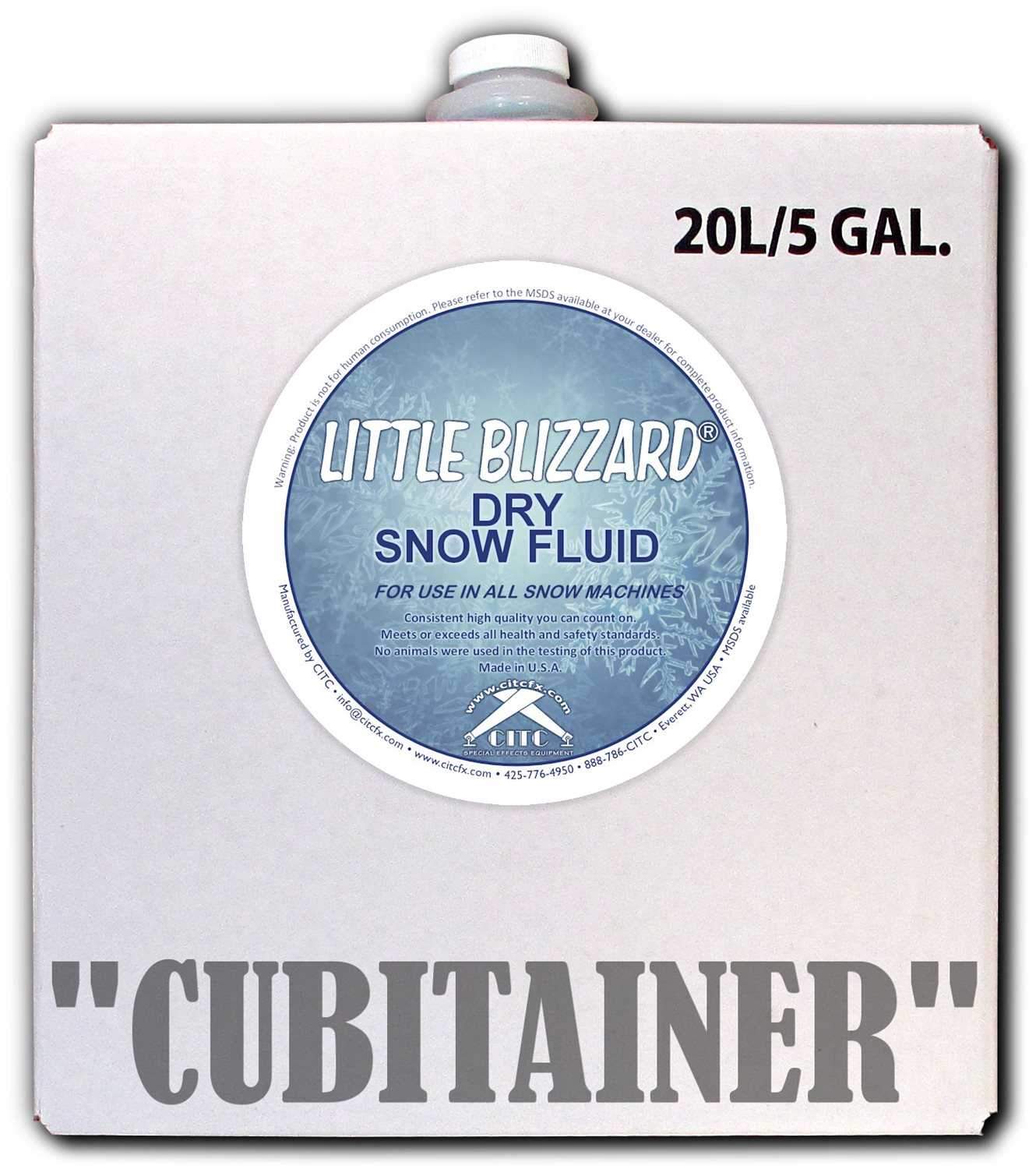 CITC Little Blizzard Dry 50 Snow Fluid 5 Gal Cube - ProSound and Stage Lighting