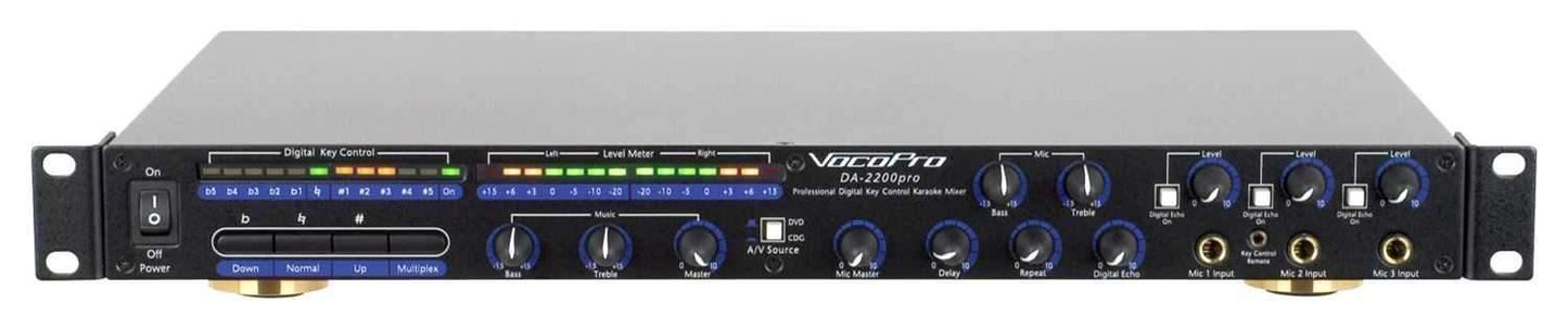 VocoPro DA-2200-PRO Digital Key Control Echo Mixer - ProSound and Stage Lighting