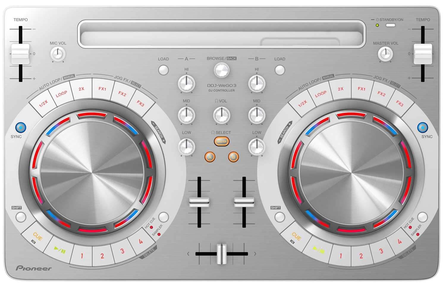 Pioneer DJ DDJ-WeGO3 Compact White DJ Controller | PSSL ProSound