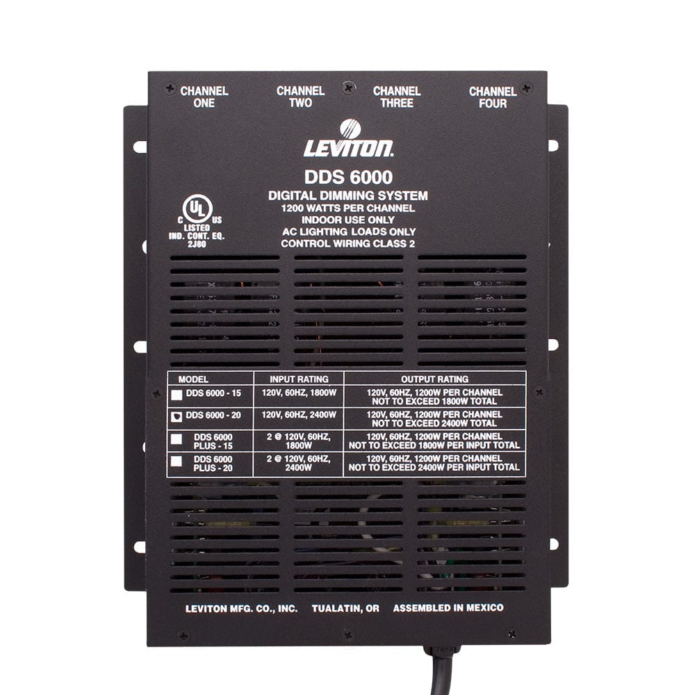 Leviton N6000-D20 4 Channel, 1200 Watt/Channel 2400 Watt Max, 20 Amp Power Supply Cord - PSSL ProSound and Stage Lighting