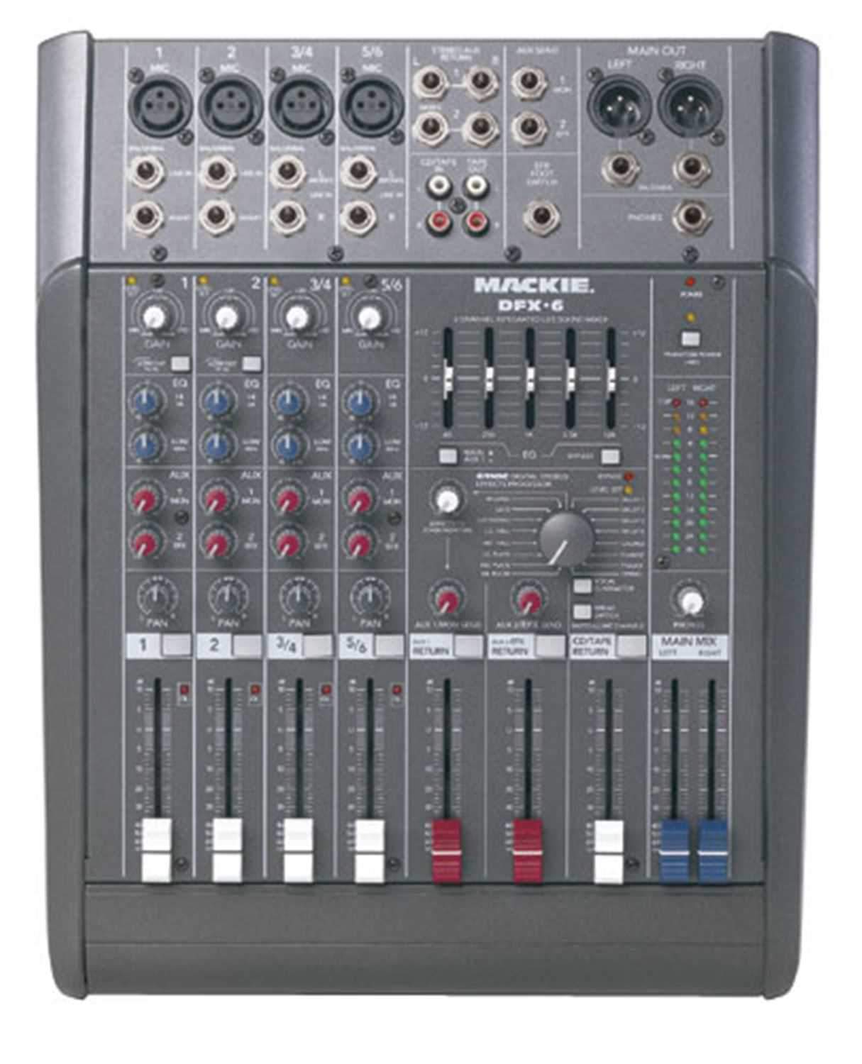 Mackie DFX6 6 X 2 Compact Pa/Recording Mixer - ProSound and Stage Lighting