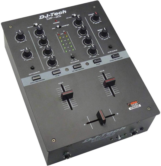 DJ-Tech DIF-2S Black 2-Channel Scratch DJ Mixer - ProSound and Stage Lighting