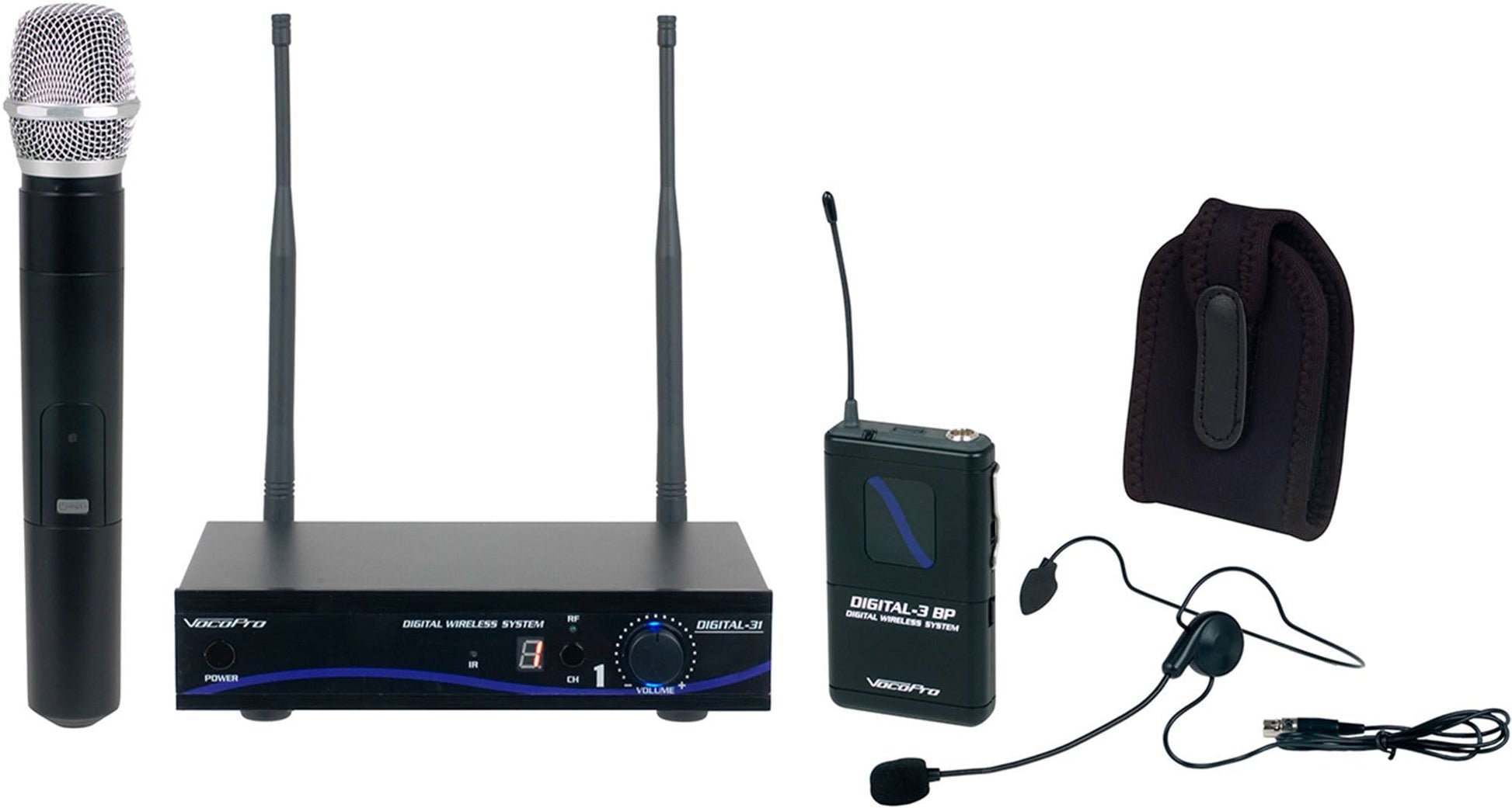 VocoPro Digital 31 Ultra Single Channel Wireless Mic Combo System - ProSound and Stage Lighting