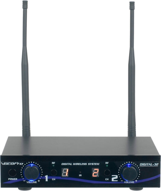 VocoPro Digital 32 Ultra Dual Channel Wireless Mic Combo System - ProSound and Stage Lighting