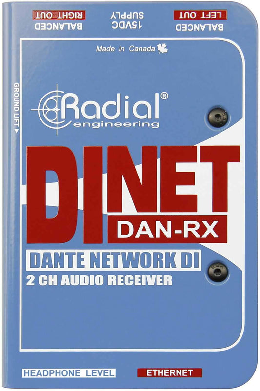 Radial DiNet Dan-RX 2-Channel Dante Audio Receiver - ProSound and Stage Lighting