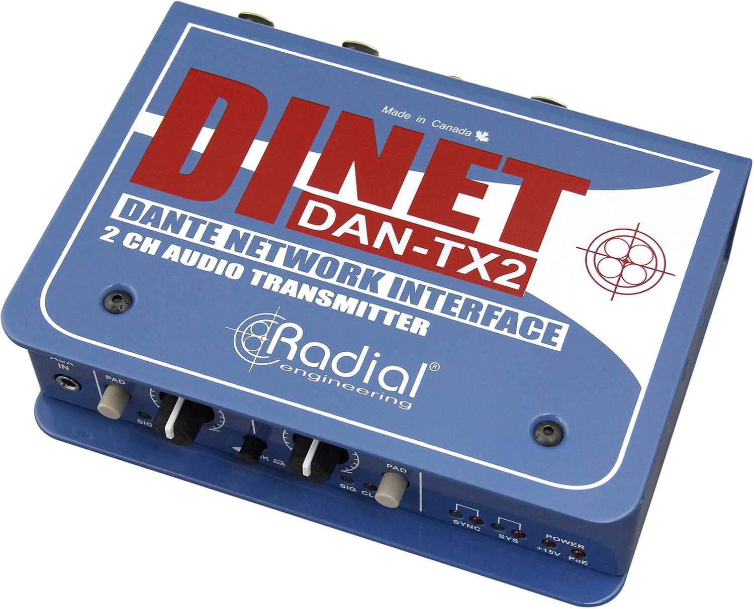 Radial DiNet DAN-TX2 Dante Network Transmitter - ProSound and Stage Lighting