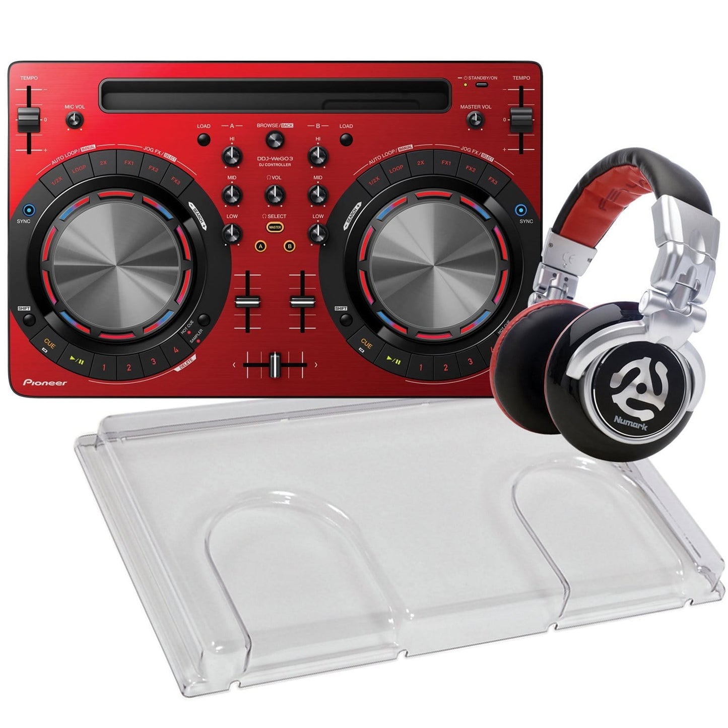 Pioneer WeGO 3 Red DJ Control & Accessory Bundle - ProSound and Stage Lighting