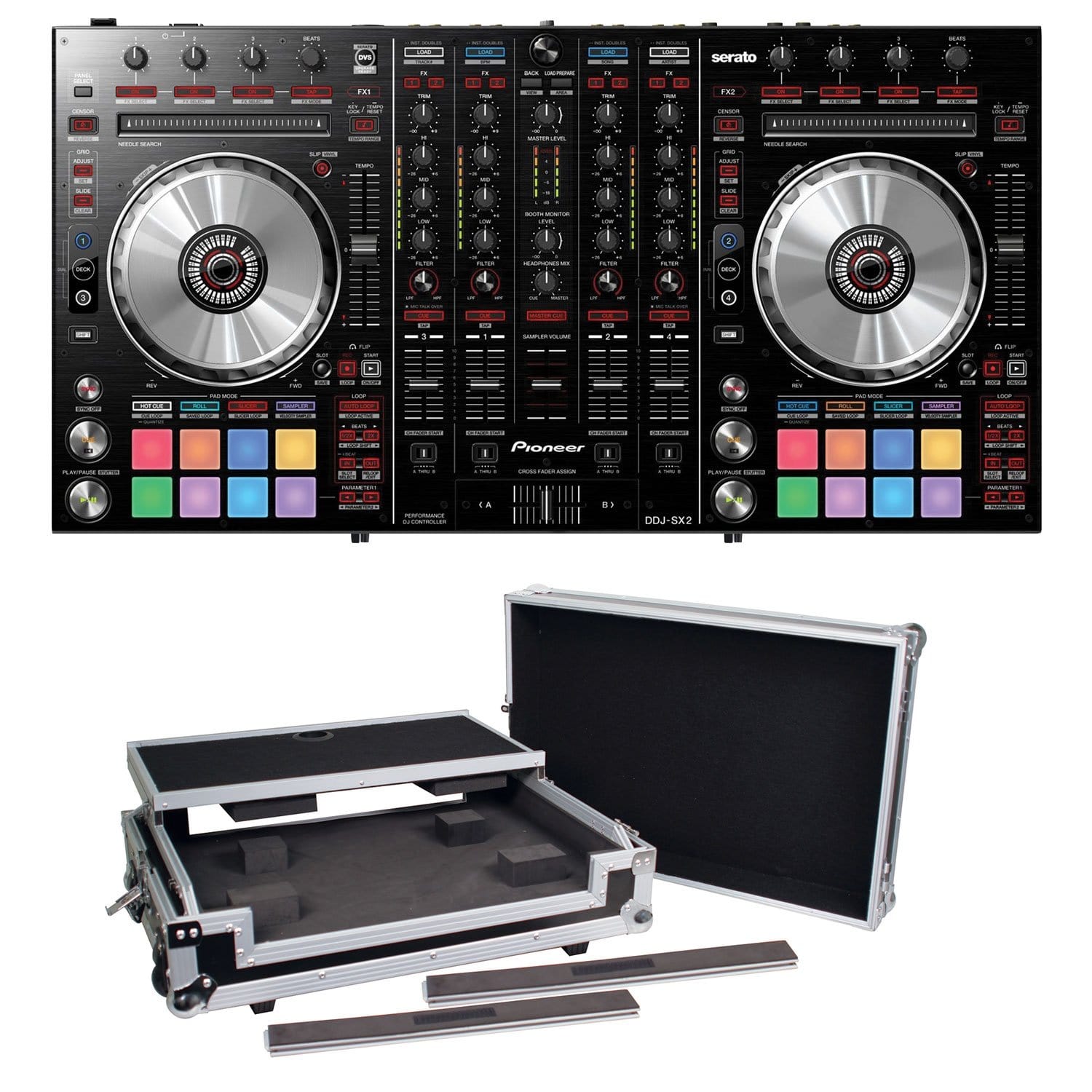 Pioneer DDJ-SX2 Serato DJ Controller with Road Case - ProSound and Stage Lighting