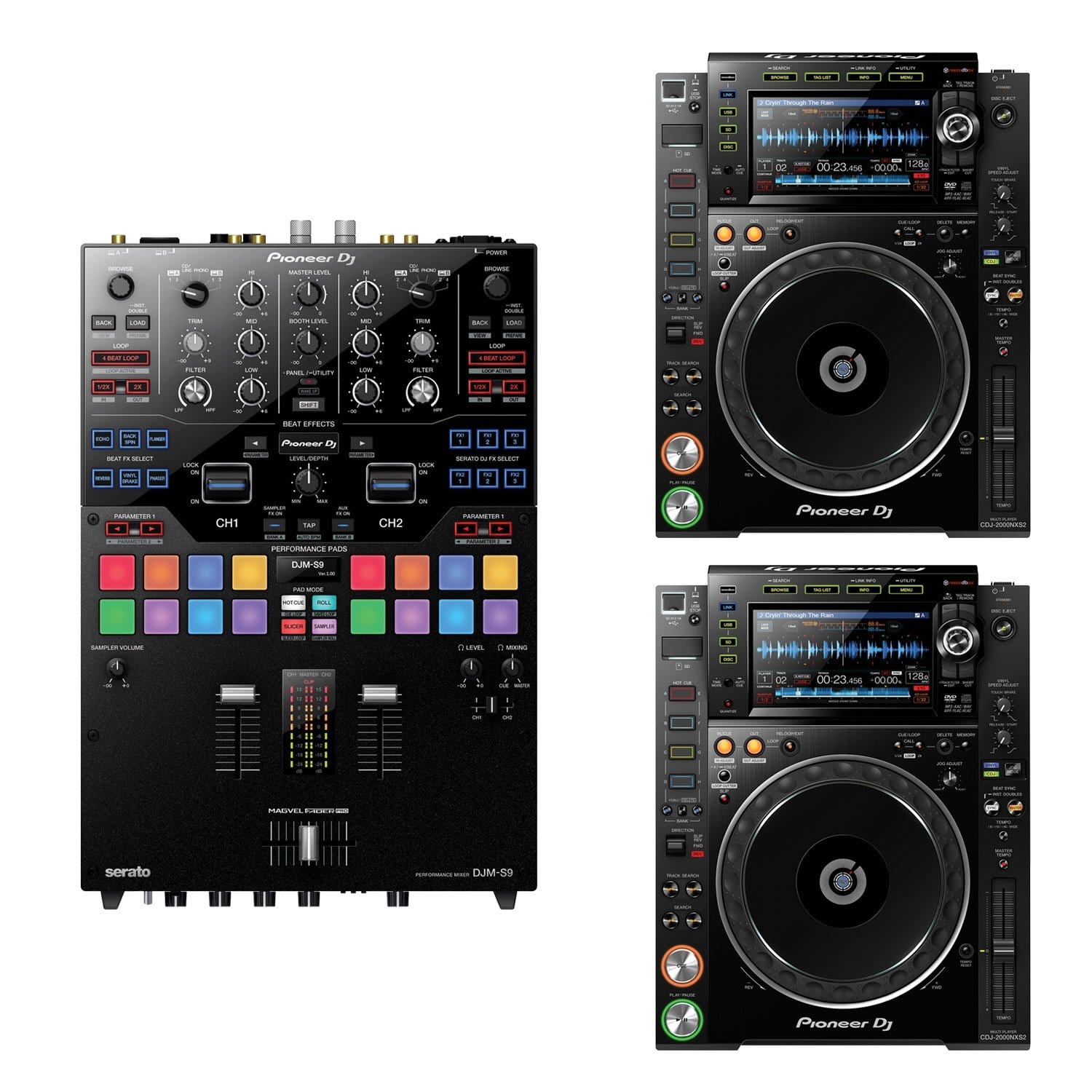 Pioneer DJ CDJ-2000NXS2 DJ Multi Player Pair with DJM-S9 Mixer