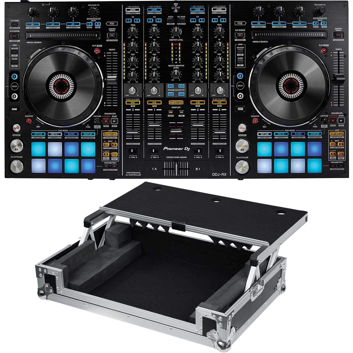 Pioneer DJ DDJ-RX rekordbox DJ Controller with Gator Case