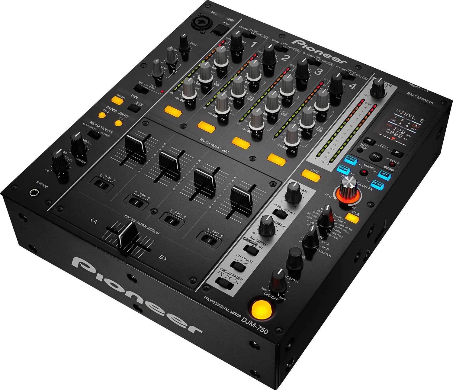 Pioneer DJ DJM-750-K Digital DJ Mixer and Black ATA Case | PSSL 