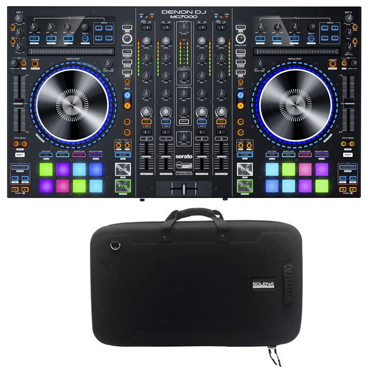 Denon DJ MC7000 4-Channel Serato DJ Controller with EVA Case - ProSound and Stage Lighting