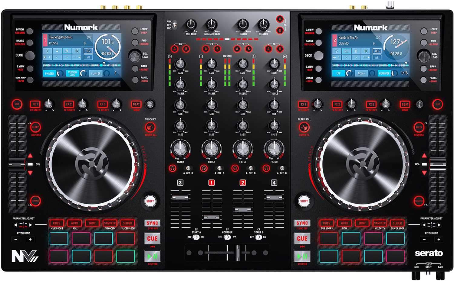 Numark NVII 4-Deck Serato DJ Controller with Case | PSSL ProSound