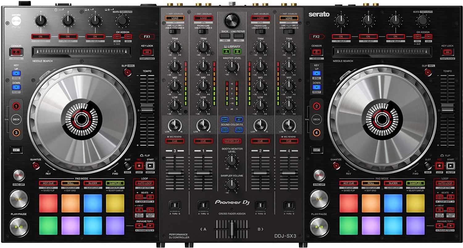 Pioneer DDJ-SX3 DJ Controller with Decksaver Cover - ProSound and Stage Lighting
