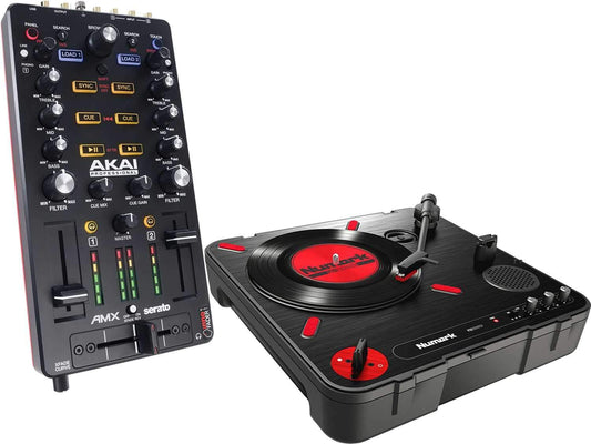 Numark PT01 Portable Turntable with Akai Amx Mixer - ProSound and Stage Lighting