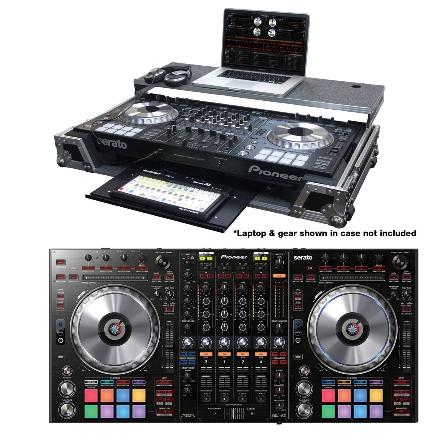 Pioneer DDJSZ DJ Controller with Odyssey Road Case - ProSound and Stage Lighting