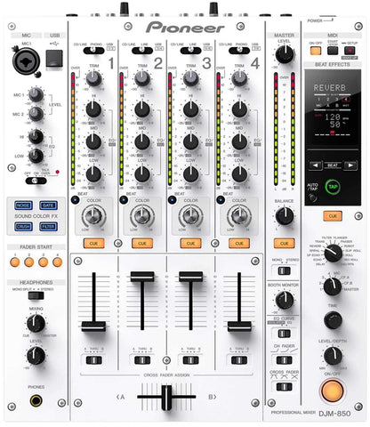 Pioneer DJM-850-W 4 Channel White DJ Mixer - ProSound and Stage Lighting