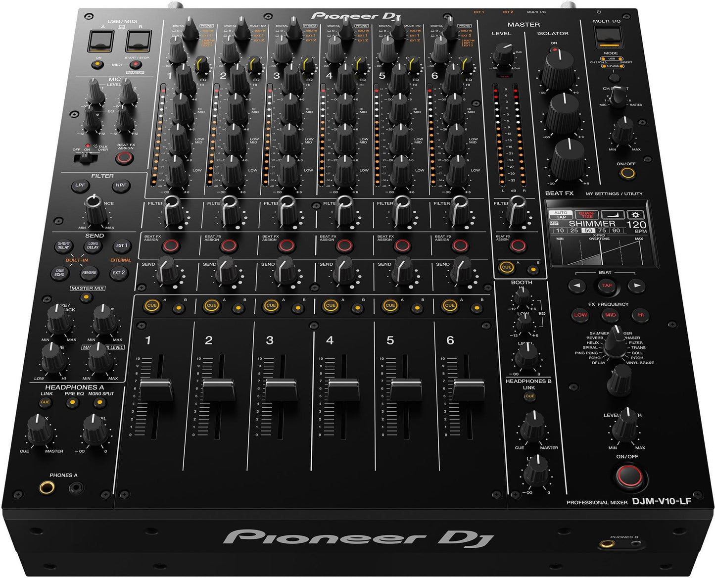 Pioneer DJM-V10-LF 6-Channel DJ Mixer with Long Faders - ProSound and Stage Lighting