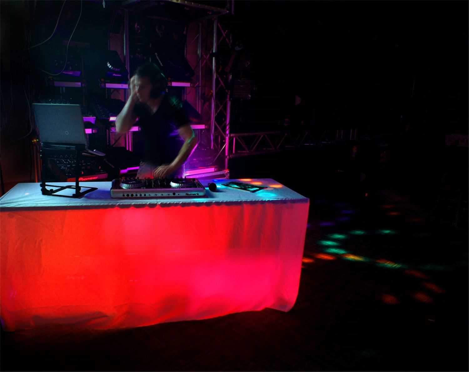SKRIMS Professional Stretch DJ Table Cover White - ProSound and Stage Lighting