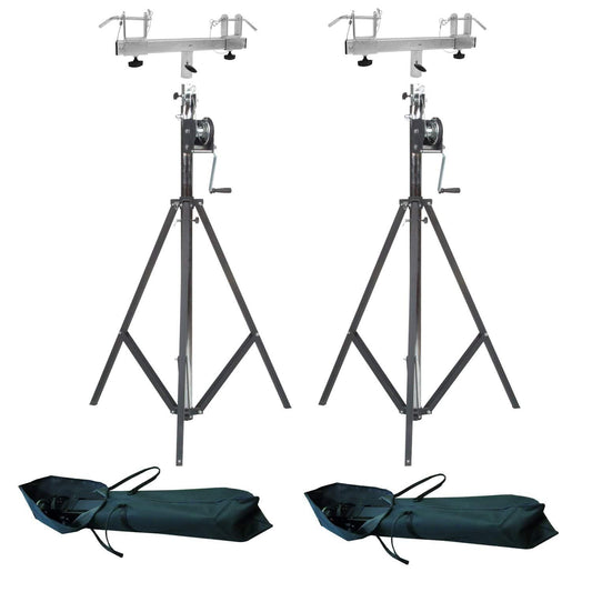 Global Truss ST-132 Stand Pair plus (2) Adapters (2) Road Bags - ProSound and Stage Lighting