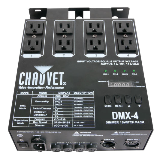 Chauvet DMX-4 Four Channel DMX Switch Dimmer Pack - ProSound and Stage Lighting