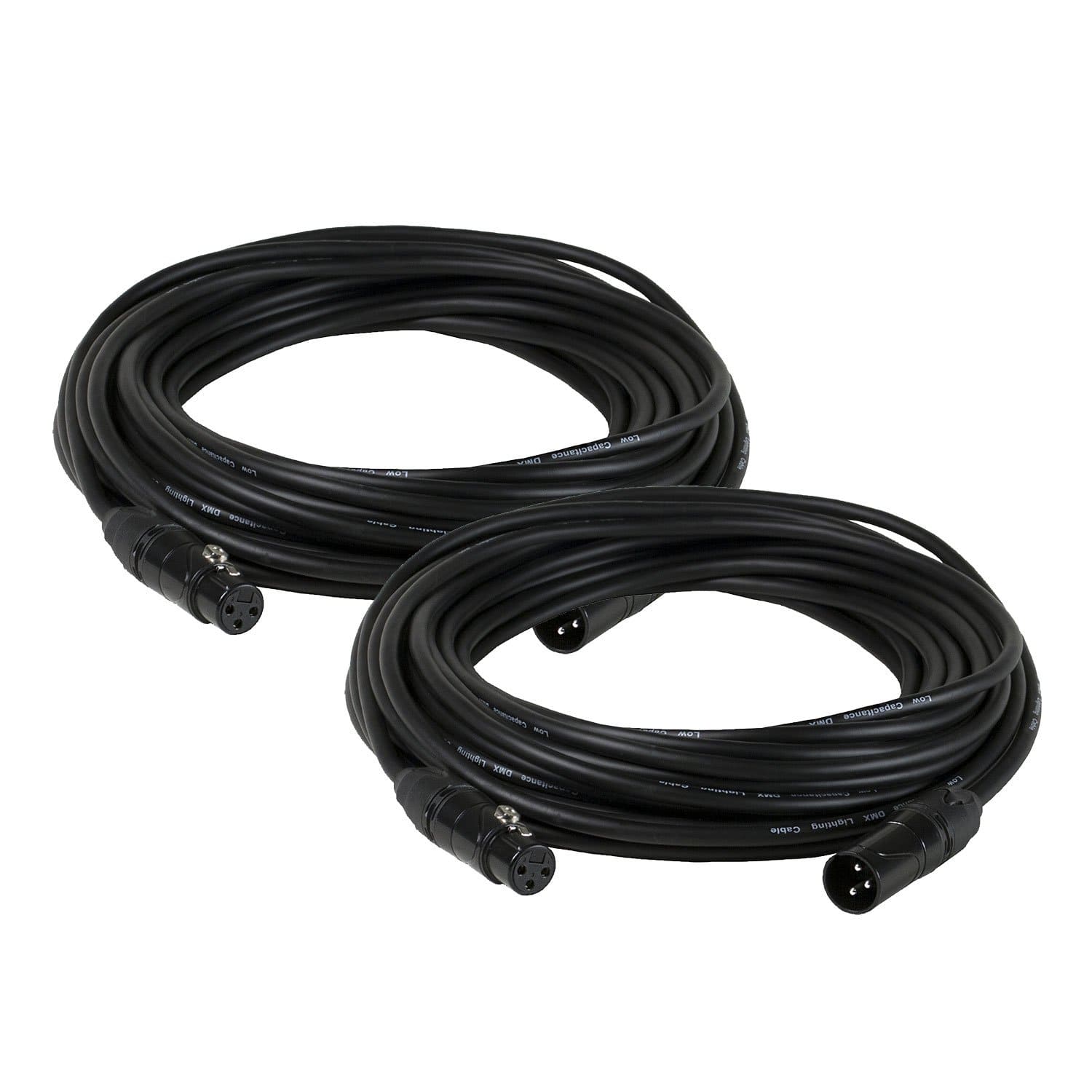 25 Foot 3-Pin DMX Cable 2-Pack - ProSound and Stage Lighting