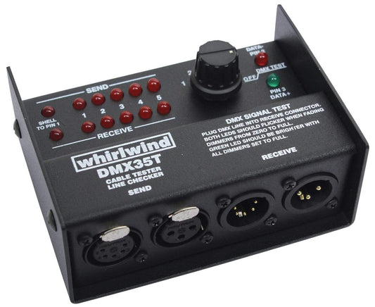 Whirlwind DMX35T 3 & 5 pin XLR DMX Cable Tester - ProSound and Stage Lighting