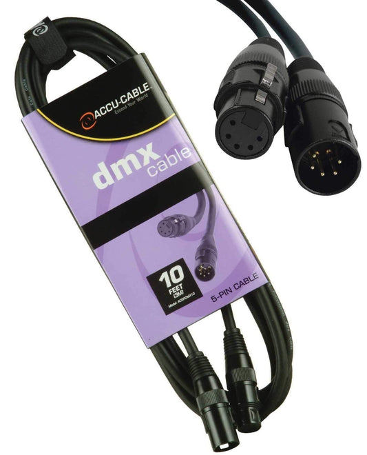 Accu-Cable DMX 5-Pin Data Cable 10 Foot - ProSound and Stage Lighting