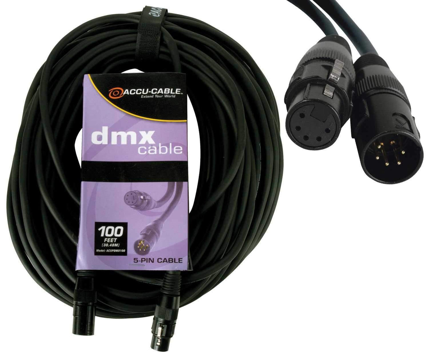 Accu-Cable DMX 5-Pin Data Cable 100 Foot - ProSound and Stage Lighting