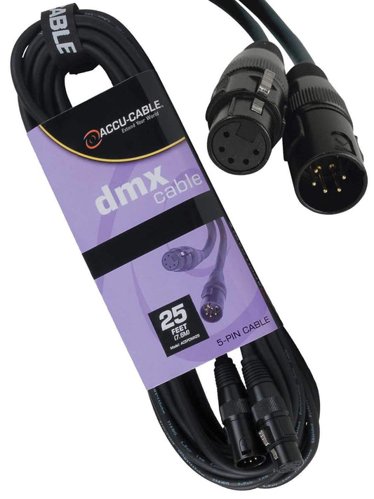 Accu-Cable DMX 5-Pin 25 ft Data & Lighting Cable - ProSound and Stage Lighting