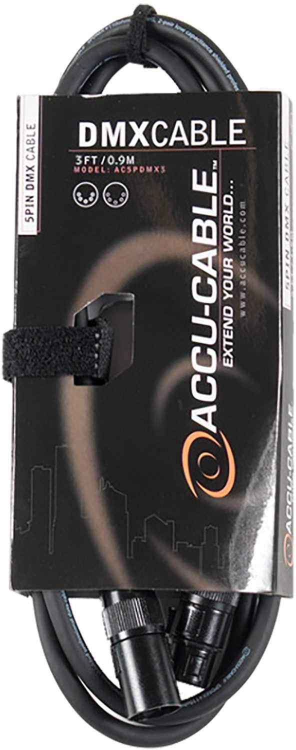 Accu-Cable AC5PDMX3 3 Foot 5 Pin DMX Cable - ProSound and Stage Lighting