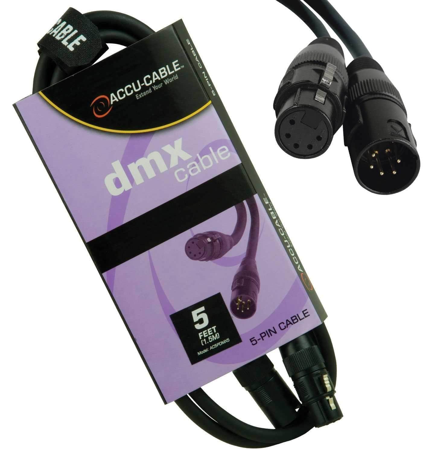 Accu-Cable DMX 5-Pin Data Cable 5 Foot - ProSound and Stage Lighting