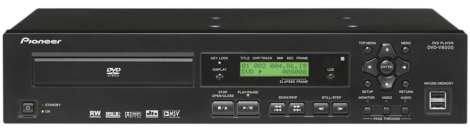 Pioneer DVDV8000 Pro Rackmount Dvd Player - ProSound and Stage Lighting